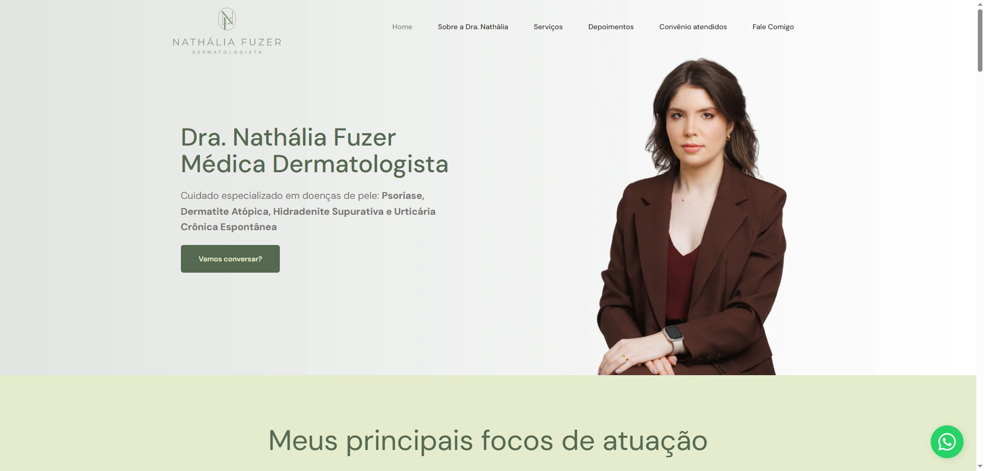 Site profissional para dermatologista criado pela Agência Spin em Porto Alegre