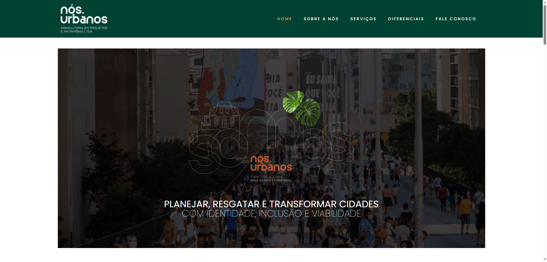 Site profissional para escritório de arquitetura Nós Urbanos criado pela Agência Spin em Porto Alegre