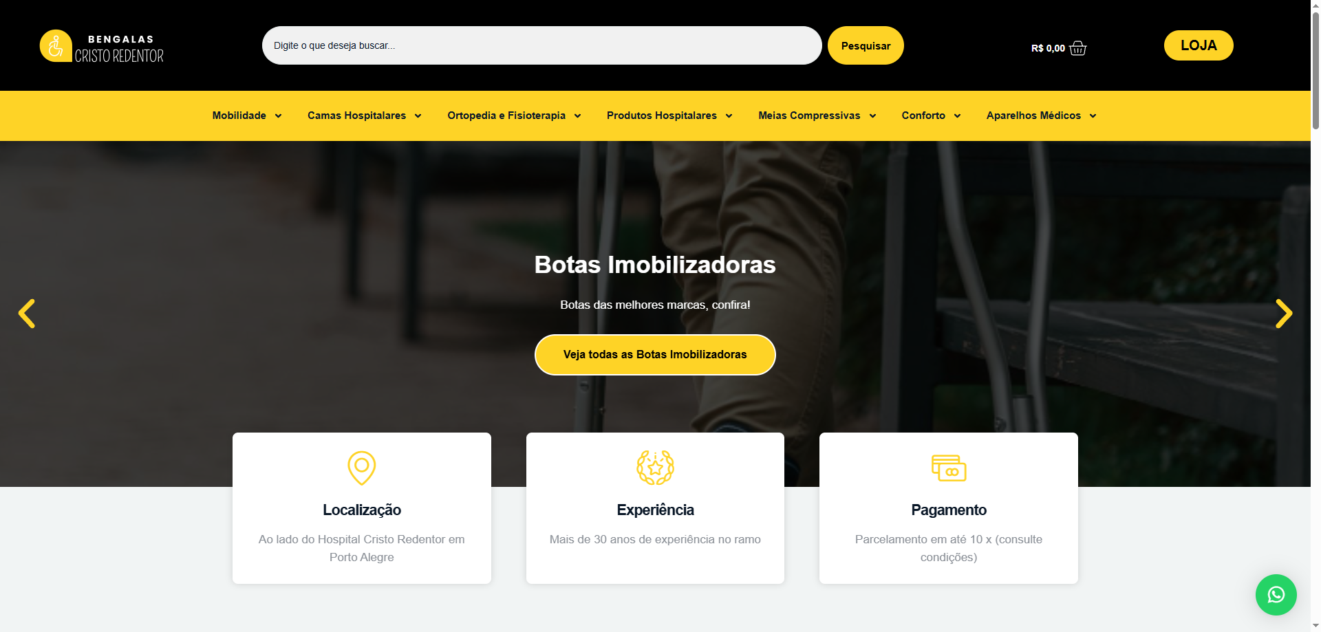 E-commerce Produtos Ortopédicos Cristo Redentor criado pela Agência Spin