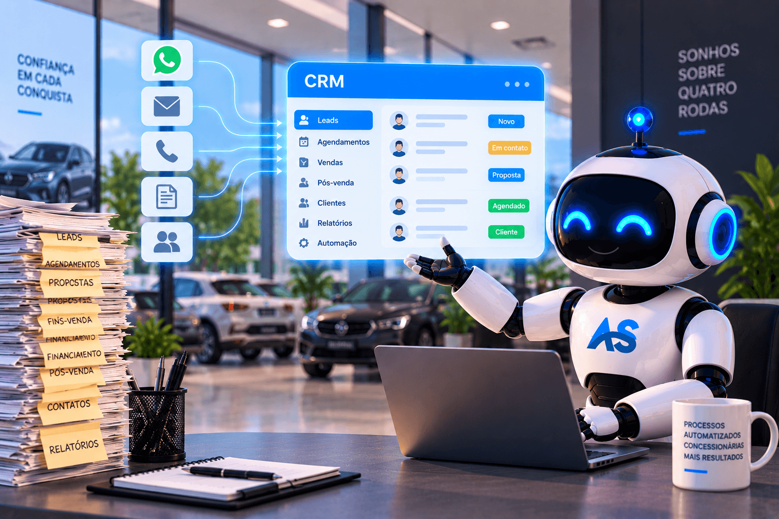Automacao de processos com IA para concessionarias de veiculos em Campinas