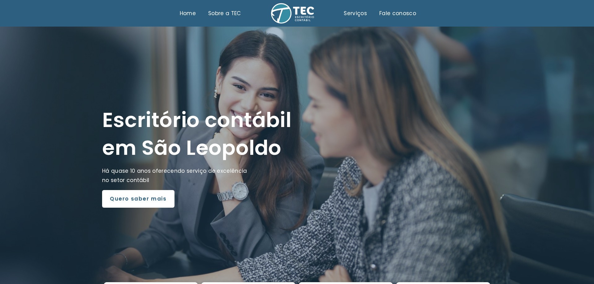 Site TEC Escritório Contábil criado pela Agência Spin, Contabilidade · São Leopoldo, RS