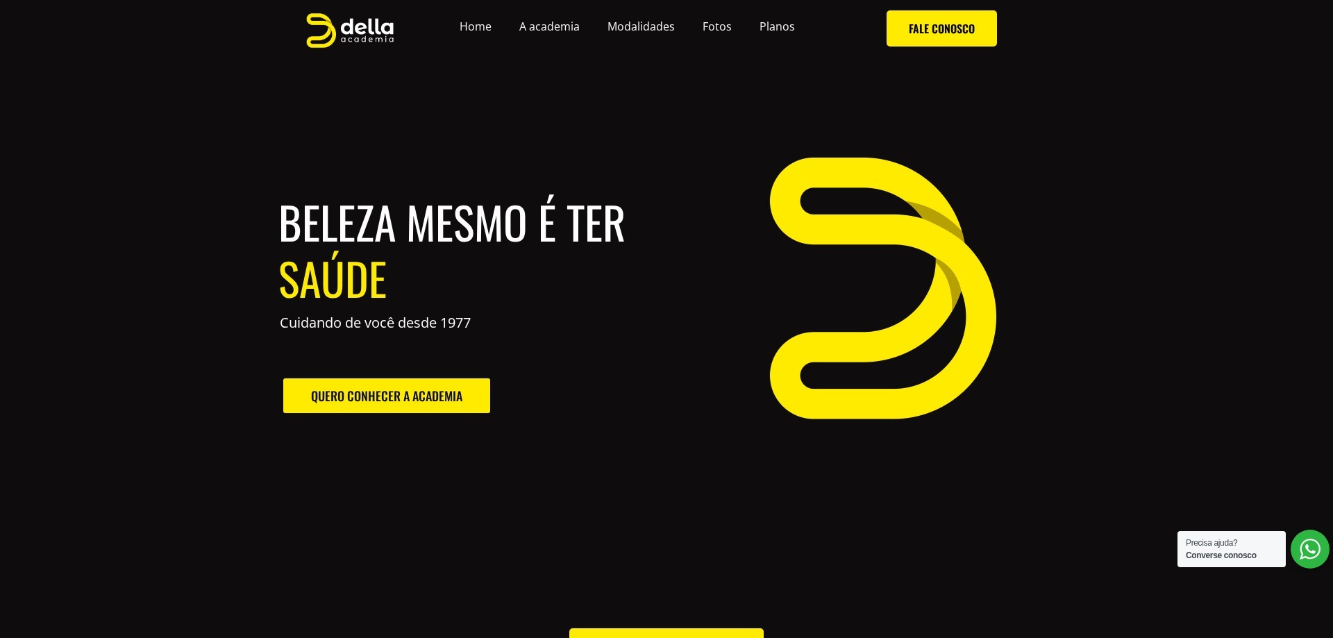 Site Della Academia criado pela Agência Spin, Academia · São Leopoldo, RS