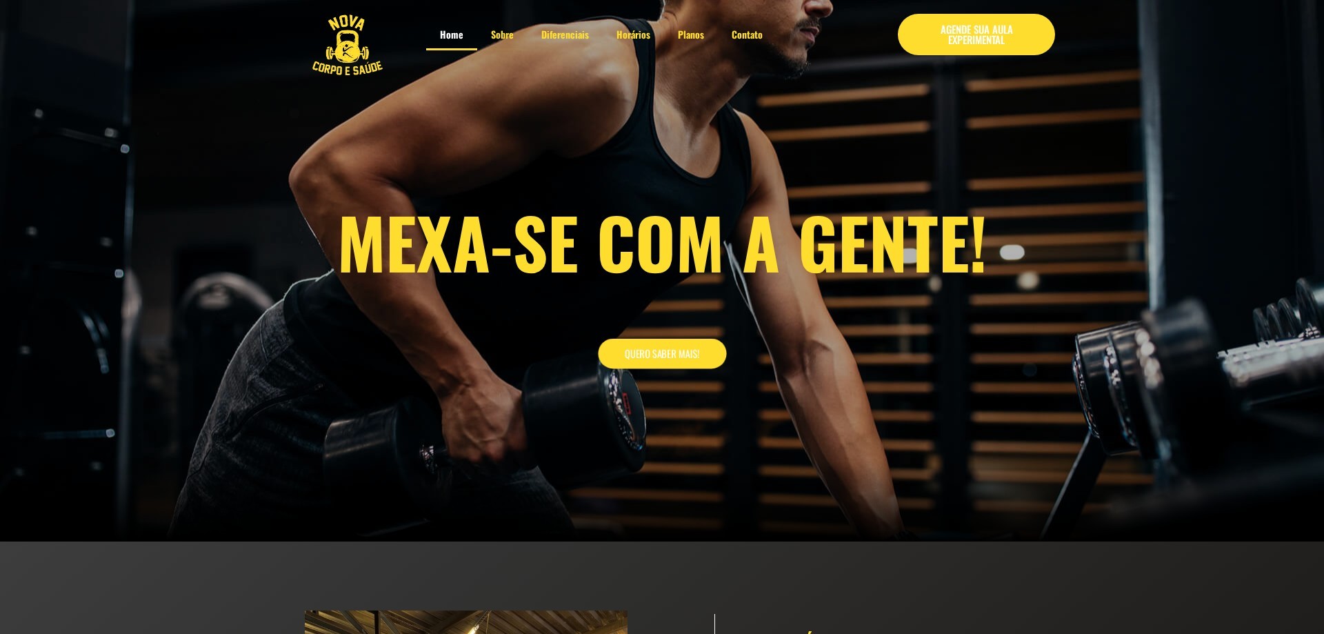 Site Nova Corpo e Saúde criado pela Agência Spin, Academia · Novo Hamburgo, RS