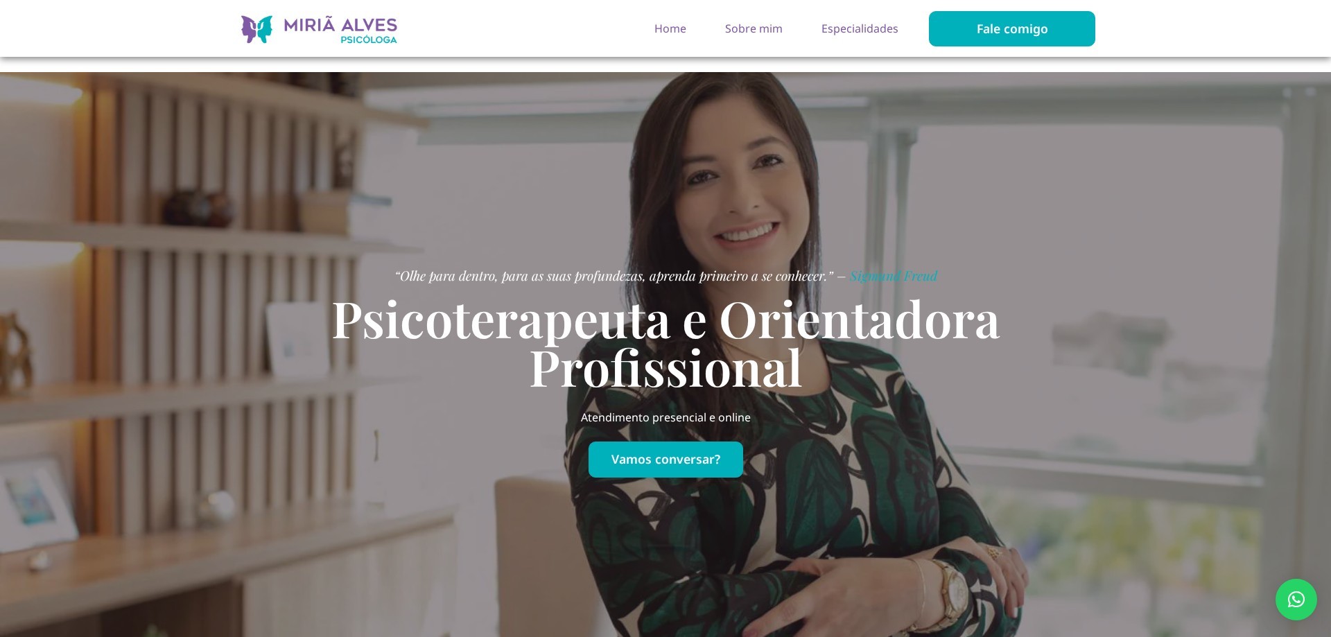 Site Psicóloga Miriã Alves criado pela Agência Spin, Psicologia · Porto Alegre, RS