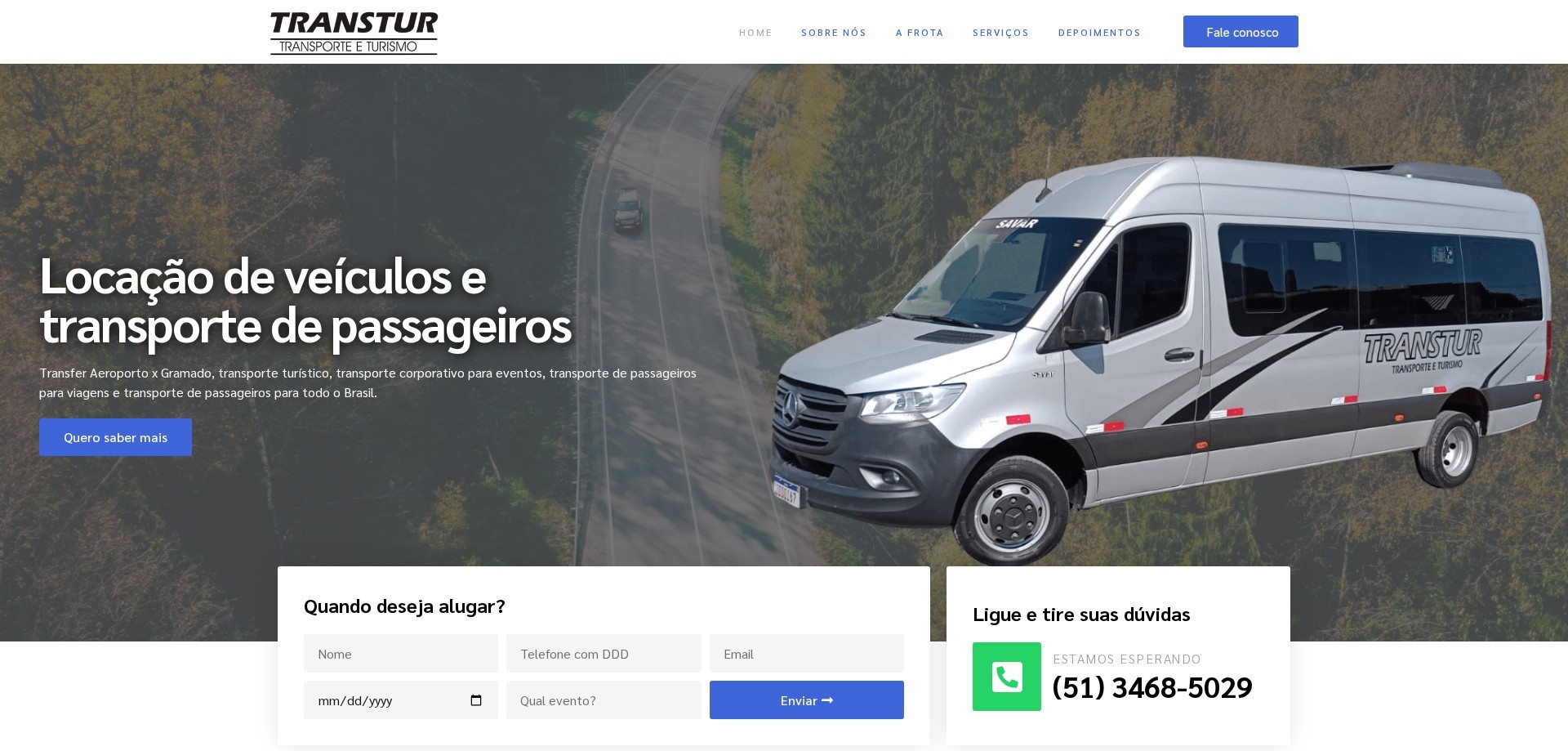 Site Transtur RS criado pela Agência Spin, Transporte e Turismo · RS